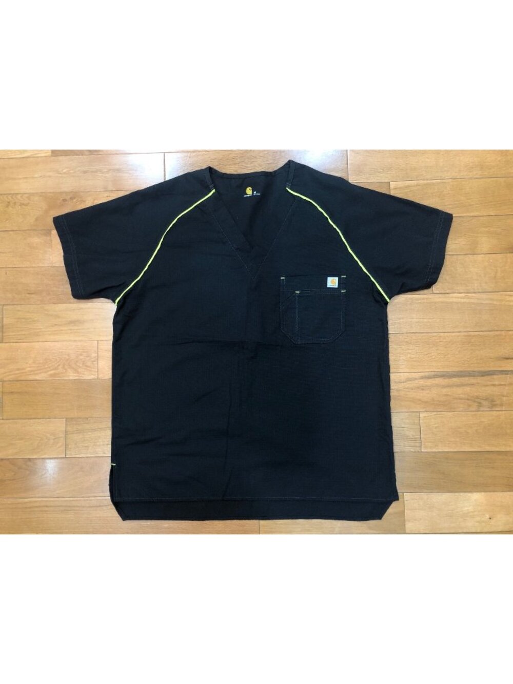 Carhartt Ripstop Raglan Sleeve V Neck Scrub Top Black Size M Performance Wear
